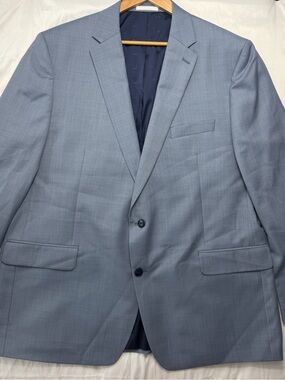 Michael Kors Light Blue Two-Button Suit Jacket